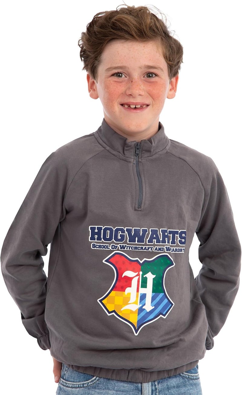 Harry Potter Sweater With Zip, Hogwarts Kids Jumper, Boys Sweater With Quarter Zip, Cotton Boys Clothes - Image 2